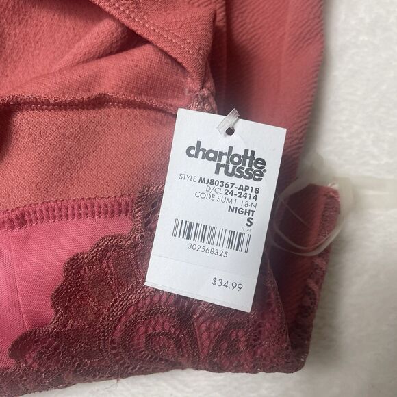 Vtg Charlotte Russe Womens Jumpsuit Babydoll Lace Small Made In USA Y2K 90s - Picture 10 of 16